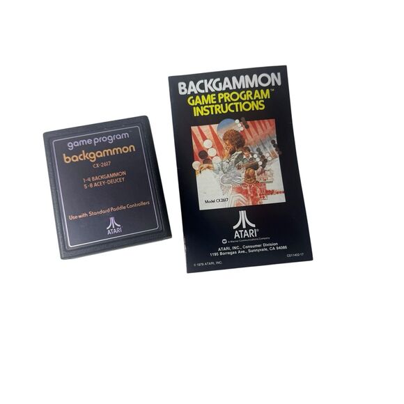 Backgammon (Atari 2600, 1979) Cartridge & Instructions CX2617 Fast Shipping - Picture 1 of 3